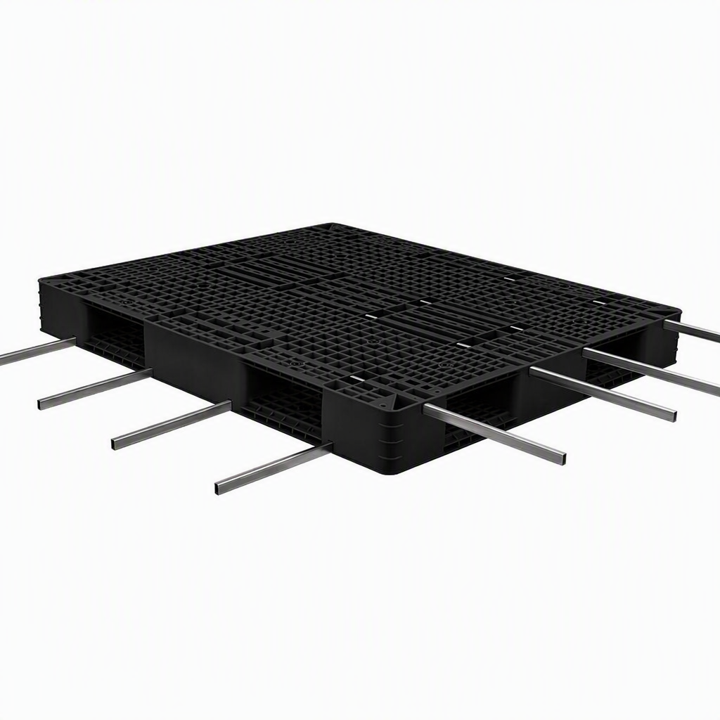 High-Bay Racking Double Face Plastic Pallet Grid Top HDPE 1200x1000 Heavy Load Factory Bulk Order