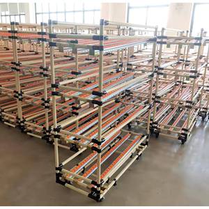 AOCHEN Industrial Collapsible Adjustable Gravity Roller Shelves Steel Flow Rack