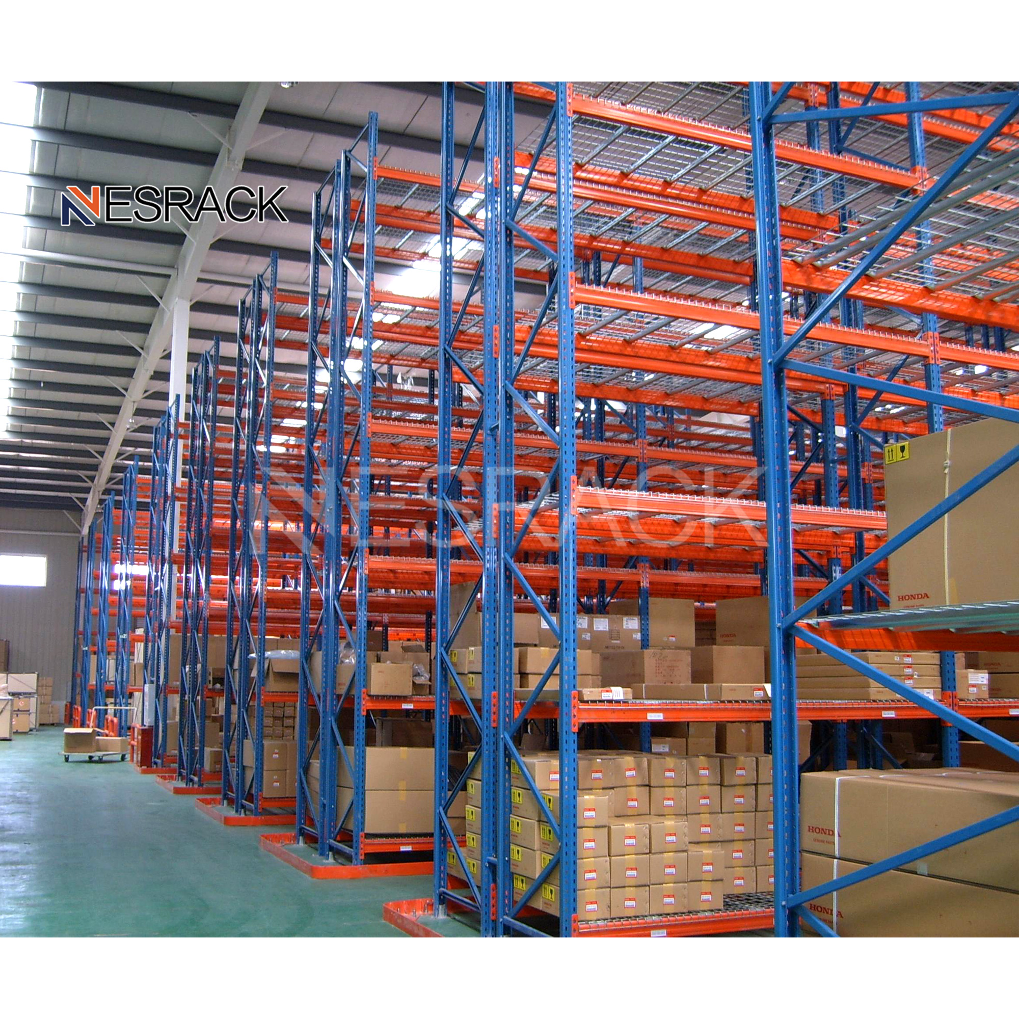 High Bay Selective Pallet Rack for Warehouses 5-Layer Steel Corrosion Protected Storage Guide Rail All Palletized Goods Very