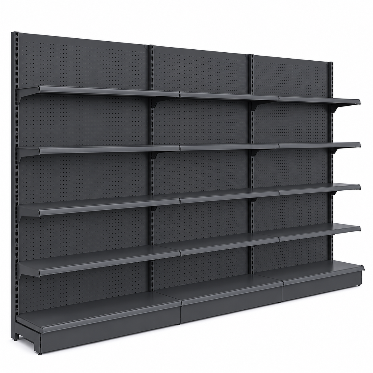 Gondola Shelving Supermarket Display Rack Heavy Duty Single Sided Retail Store Grocery Shop Metal Wall Shelving Unit Adjustable