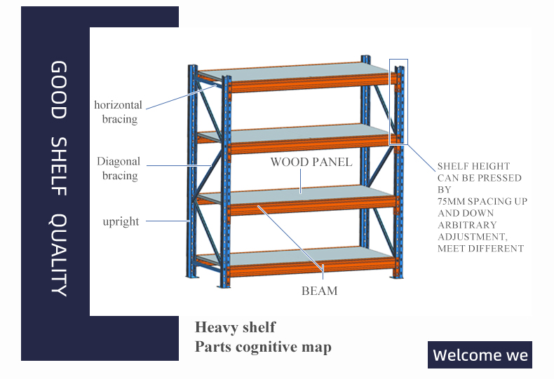 Heavy duty steel warehouse industrial pallet storage shelf rack