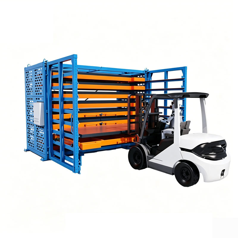 High-Density Storage Rack for Metal Plates 8-Layer Drawer System with Forklift Access
