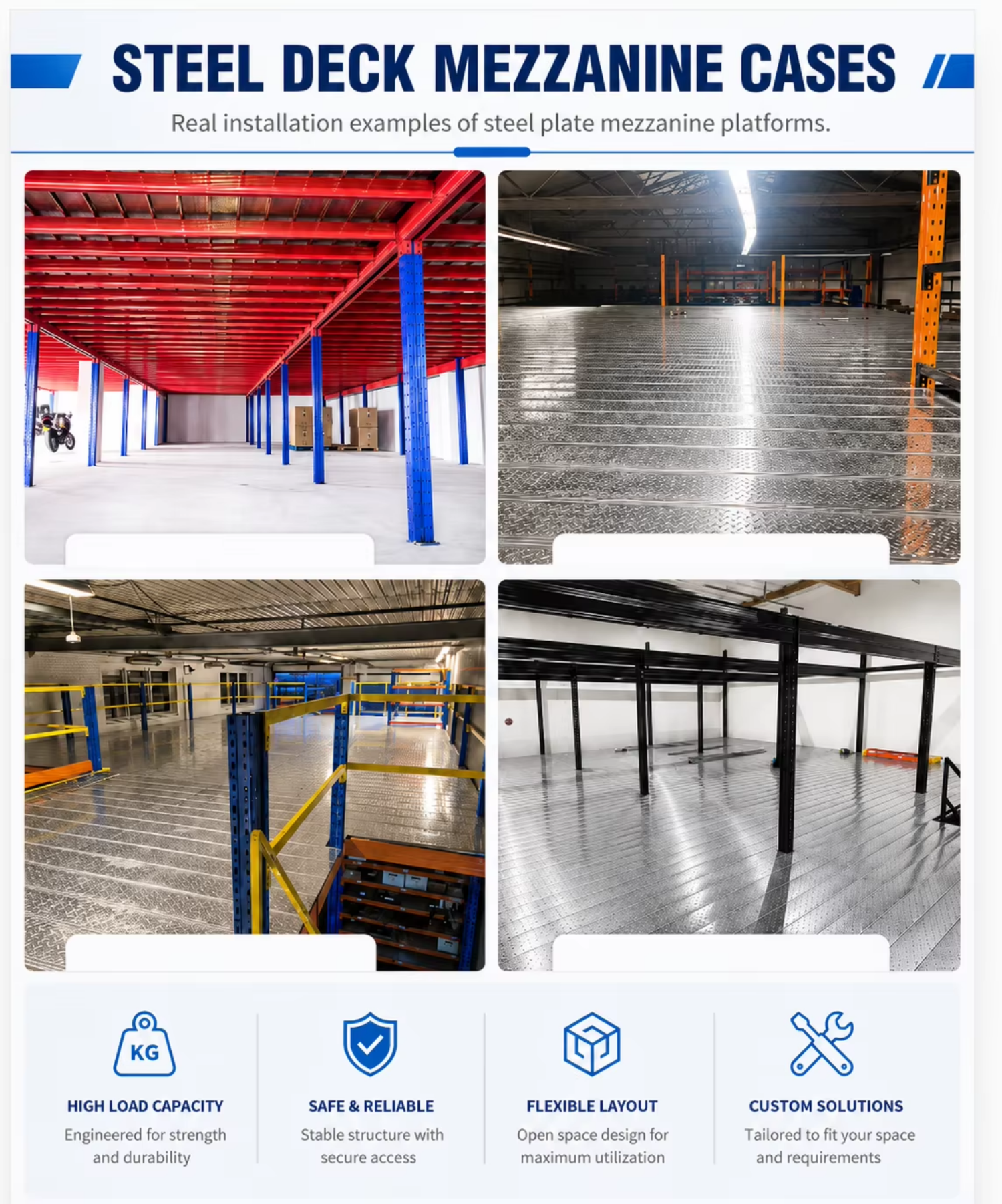 CE Certified Heavy Duty Mezzanine Loft Rack Multi Level Steel Structure Storage Platform