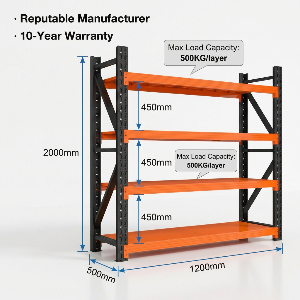 Hot Sale Single-Sided Light Duty Pallet Racking System Garage &amp; Warehouse Storage Rack Made of Durable Metallic Material