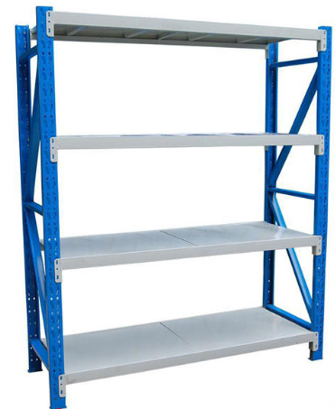Heavy Duty Steel Storage Shelving 4 Level 250KGS Per Layer Powder Coated Butterfly Hole Rack for Warehouse Manual Picking