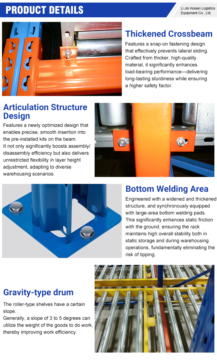 Heavy Duty Steel Sliding Shelving Warehouse Order Picking Carton Flow Rack