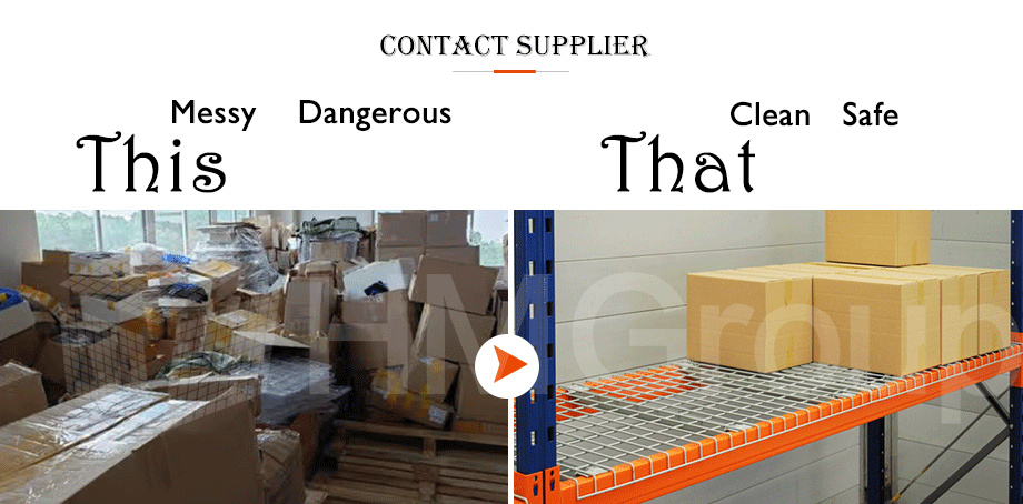 Pallet Racking Durable Metal Industrial 880x1100 mm Fireproof Steel Flared Channel Wire Decking