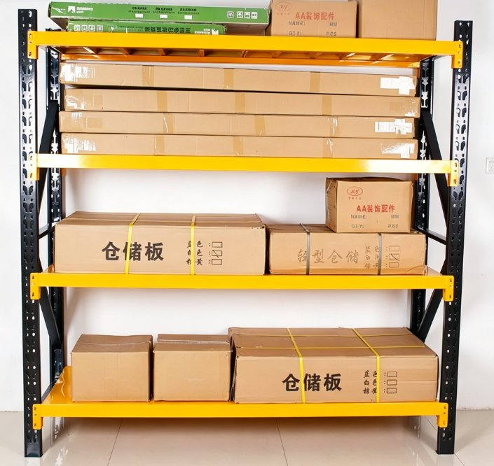 Boltless Adjustable Heavy Duty Load-Bearing 300kg/Layer Iron 4-Layer Industrial Storage Shelf Racking System