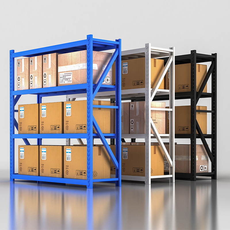 Easily Assemble Garage Storage Racks 4 Layers Long Span Shelving Rack Set