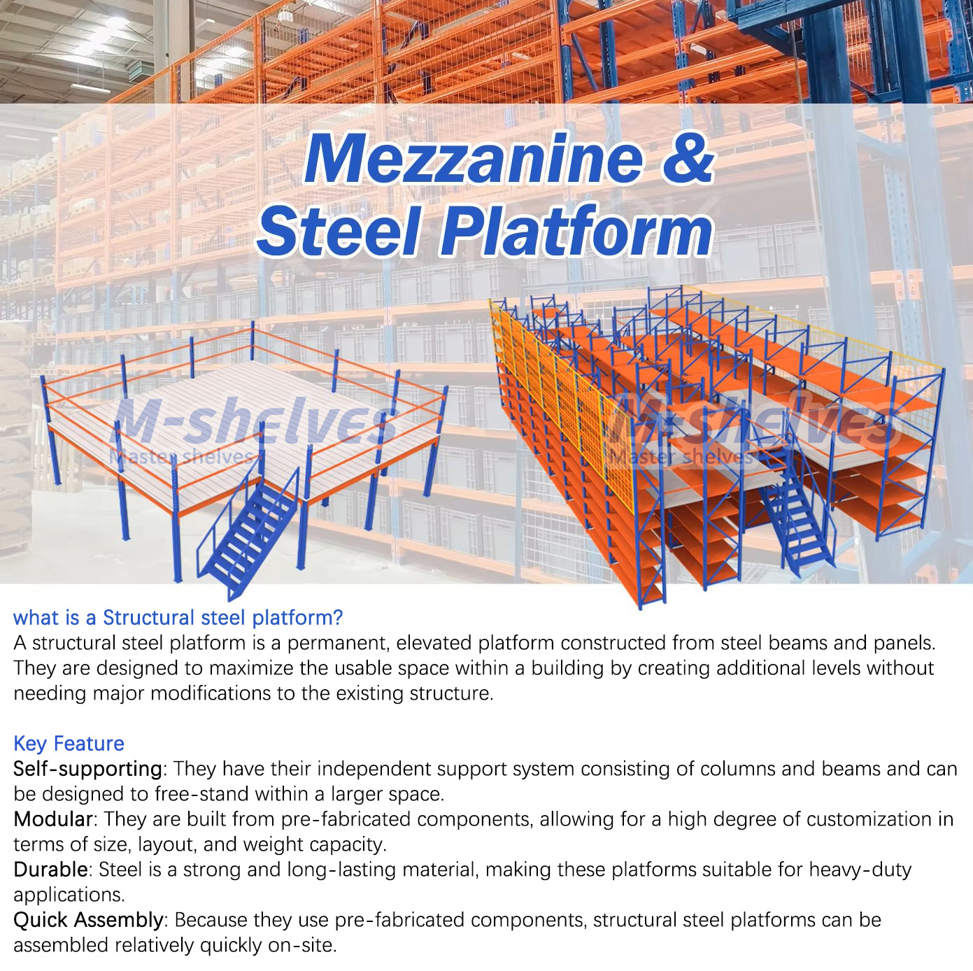 Heavy Duty Mezzanine Steel Framework