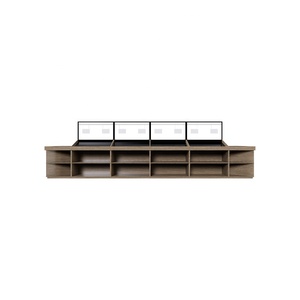 Produce Display Island Rack Multi-Tier Metal Wood