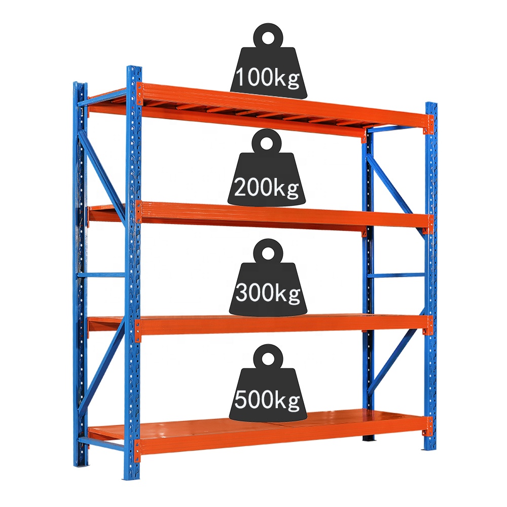 Storage Shelving System 4 Layer Stackable Heavy Duty Sturdy Iron/Steel Frame Powder Coated Large Capacity Garage Rack Rack
