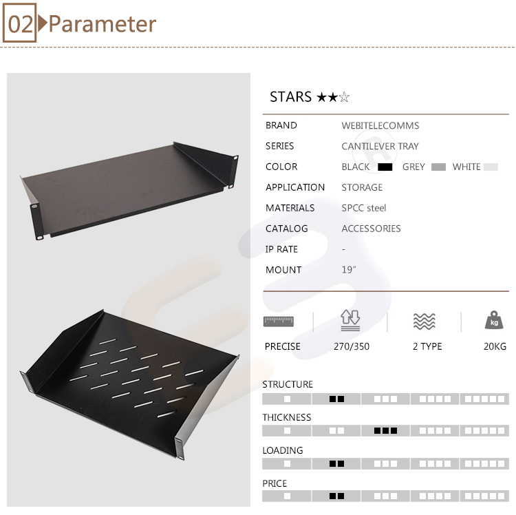 19'' Cantilever Adjustable Cantilever Shelf Used for Network Cabinet Racks