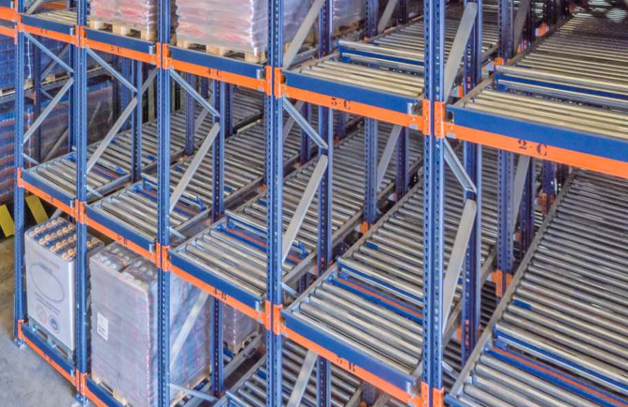 Warehouse Storage Racks Shelving Systems Pallet Rack Gravity Roller Flow Racking Movotec MTG100 1 Year Warranty