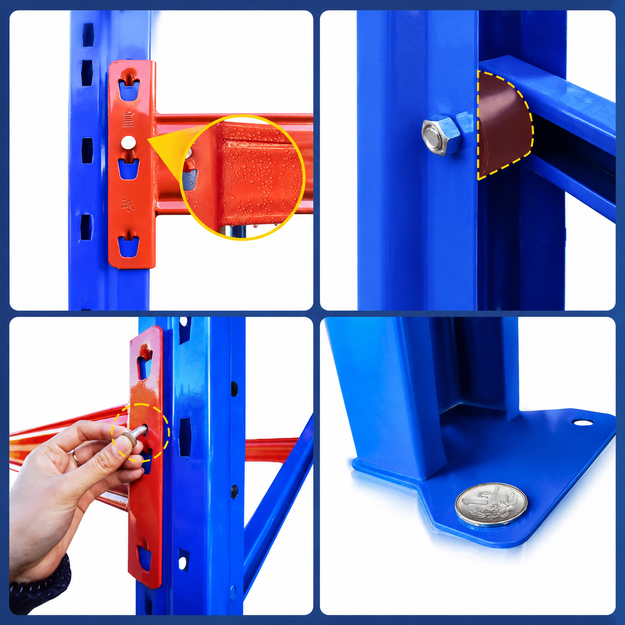 Heavy Duty Steel Multi-Level Warehouse Pallet Metal Rack System with Corrosion Protection CE Certified Powder Coated Finish