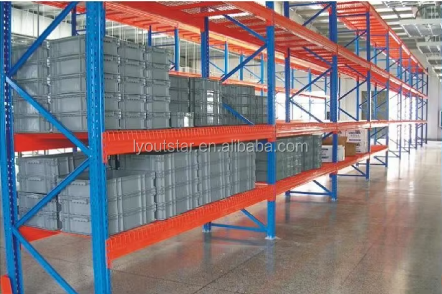 Heavy Duty Adjustable Supermarket Rack Industrial Shelving Steel Storage Racks 5 Shelves Wall Mount