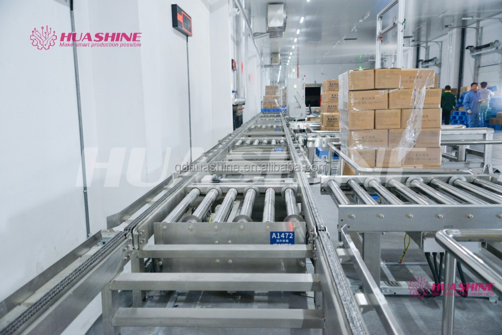 Quality AUTOMATED Warehouse Storage ASRS Pallet package flow rack with slide roller WITH MES HUASHINE INTELLIGENT