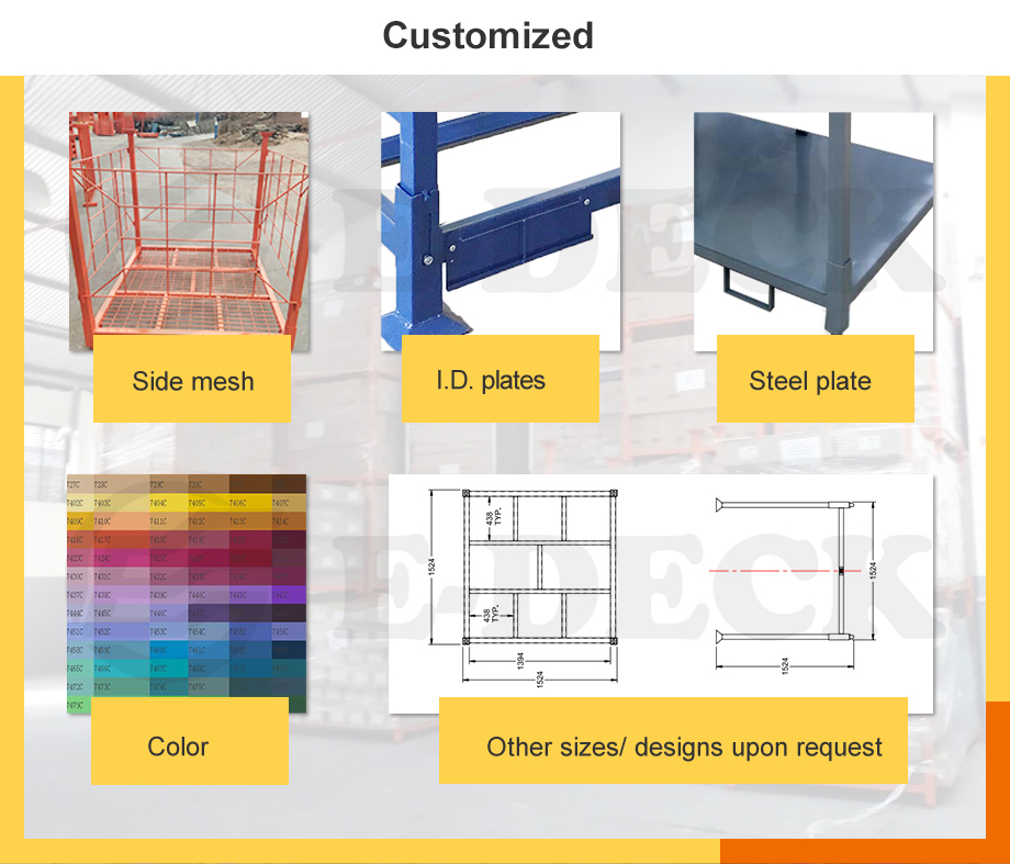 Heavy Duty Powder Coating Forklift Portable Stackable Steel Fabric Roll Pallet Racking