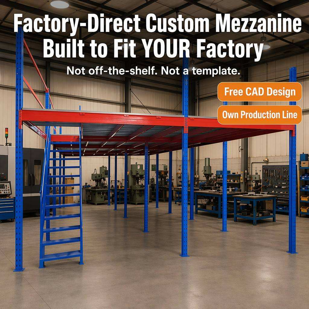 HUAWU 1000kg/sqm Industrial Mezzanine Floor Rack System Multi-layer Steel Warehouse Storage Platform Q235 Steel Structure