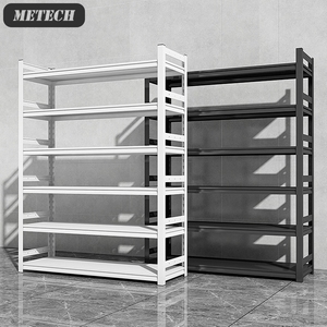 Adjustable Black Iron Industrial Storage Shelving Cheap Steel Metal New Discount Stackable Racks & Shelves