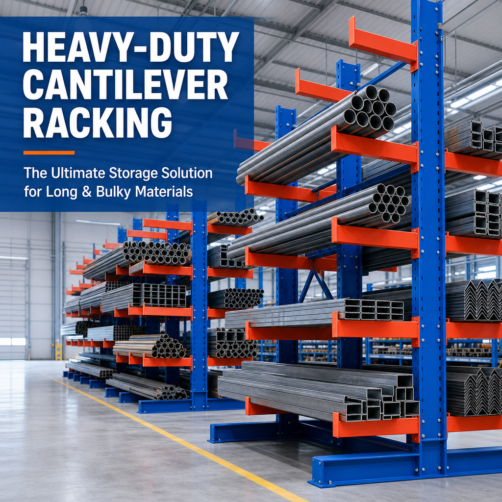 Large Span Safe Reliable OEM Custom Cantilever Rack for Industrial Warehouse Lumber Plastic Profile Long Steel Tube Organizing