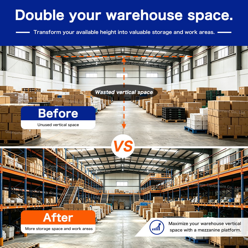 Multi Tier Warehouse Mezzanine Rack Heavy Duty Steel Storage Platform Industrial Shelving Space Saving Customized System