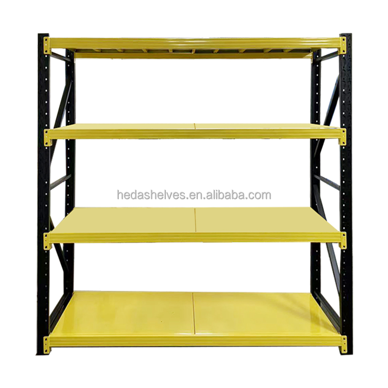 Heda Manufacturer Metal Storage Shelves Heavy Duty Adjustable Steel Garage Shelving Long Span Industrial Warehouse Racks