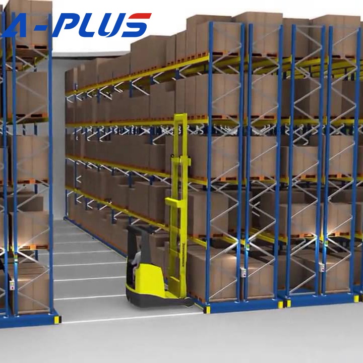Motor Control Electrical Movable Heavy Duty Pallet Rack/electricity Mobile Racking System for Warehouse Pallet Storage