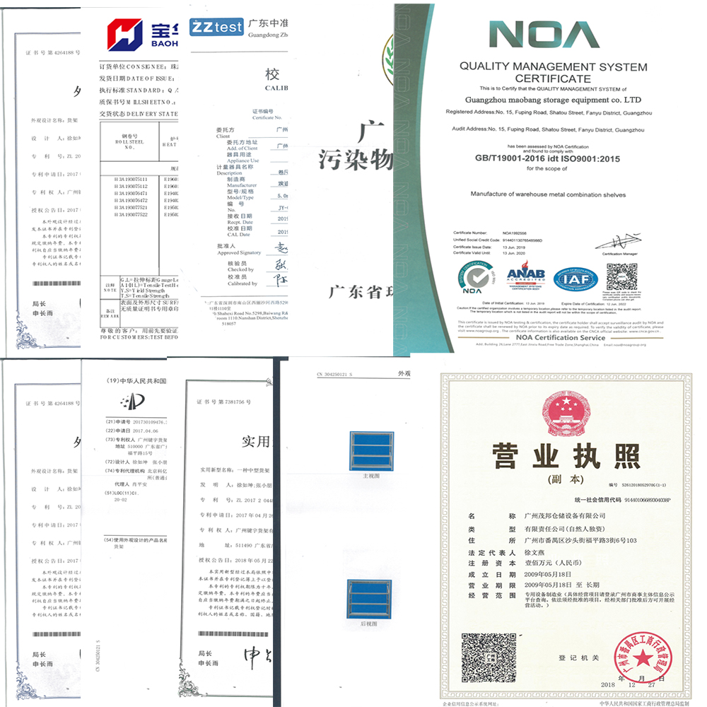 CE and ISO9001 Certifications for Pallet Racks