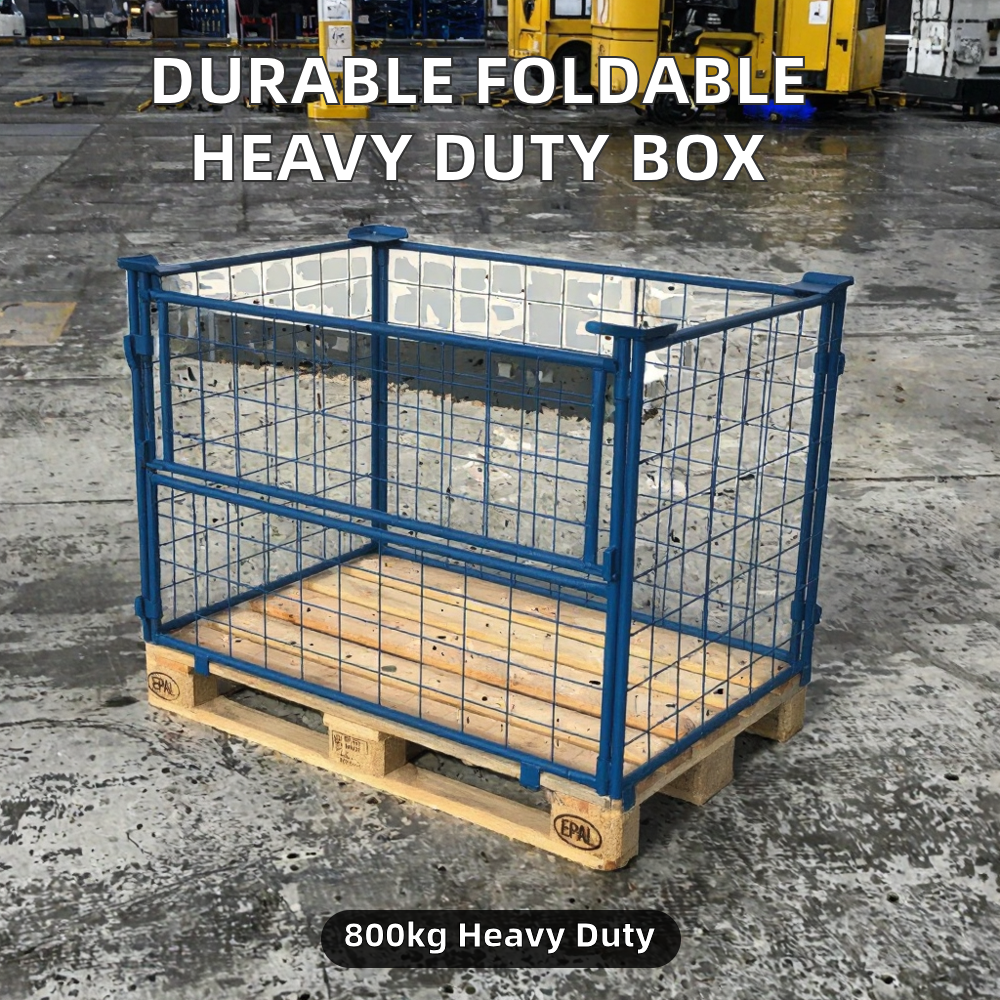 Durable Foldable Heavy Duty Powder Coating Wire Mesh Storage Box Pallet OEM Pallet Rack