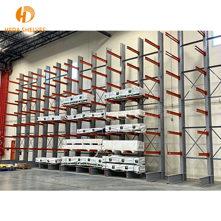 Customized Industrial Cantilever Racking Warehouse Storage Rack Upright Frames Heavy Duty Cantilever Racks Steel Storage Shelf