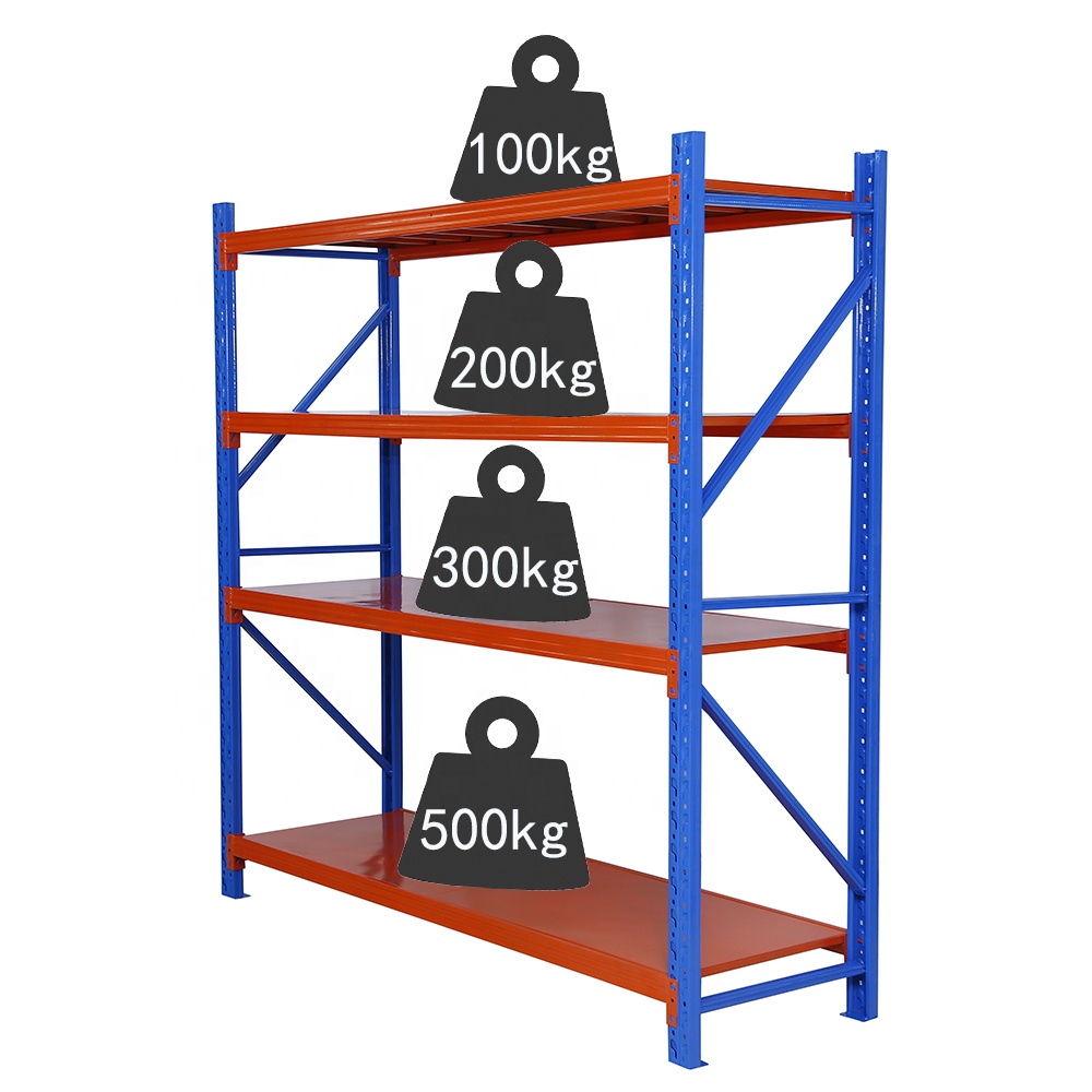 Storage Shelving System 4 Layer Stackable Heavy Duty Sturdy Iron/Steel Frame Powder Coated Large Capacity Garage Rack Rack