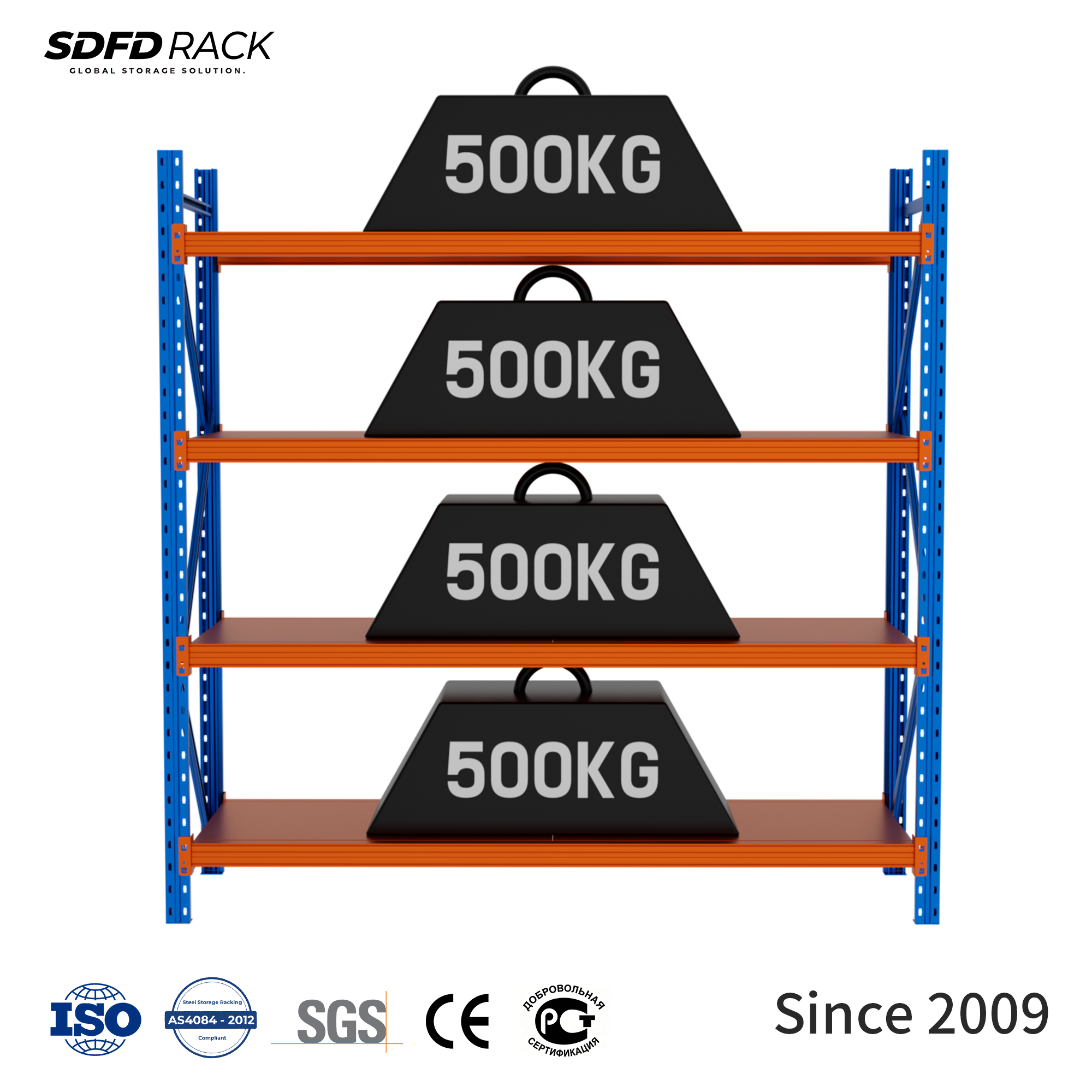 Custom 300-800kg Light Medium Heavy Duty Steel Adjustable Long Span Shelving Easy Assembly Industrial E-commerce Warehouse Shelf