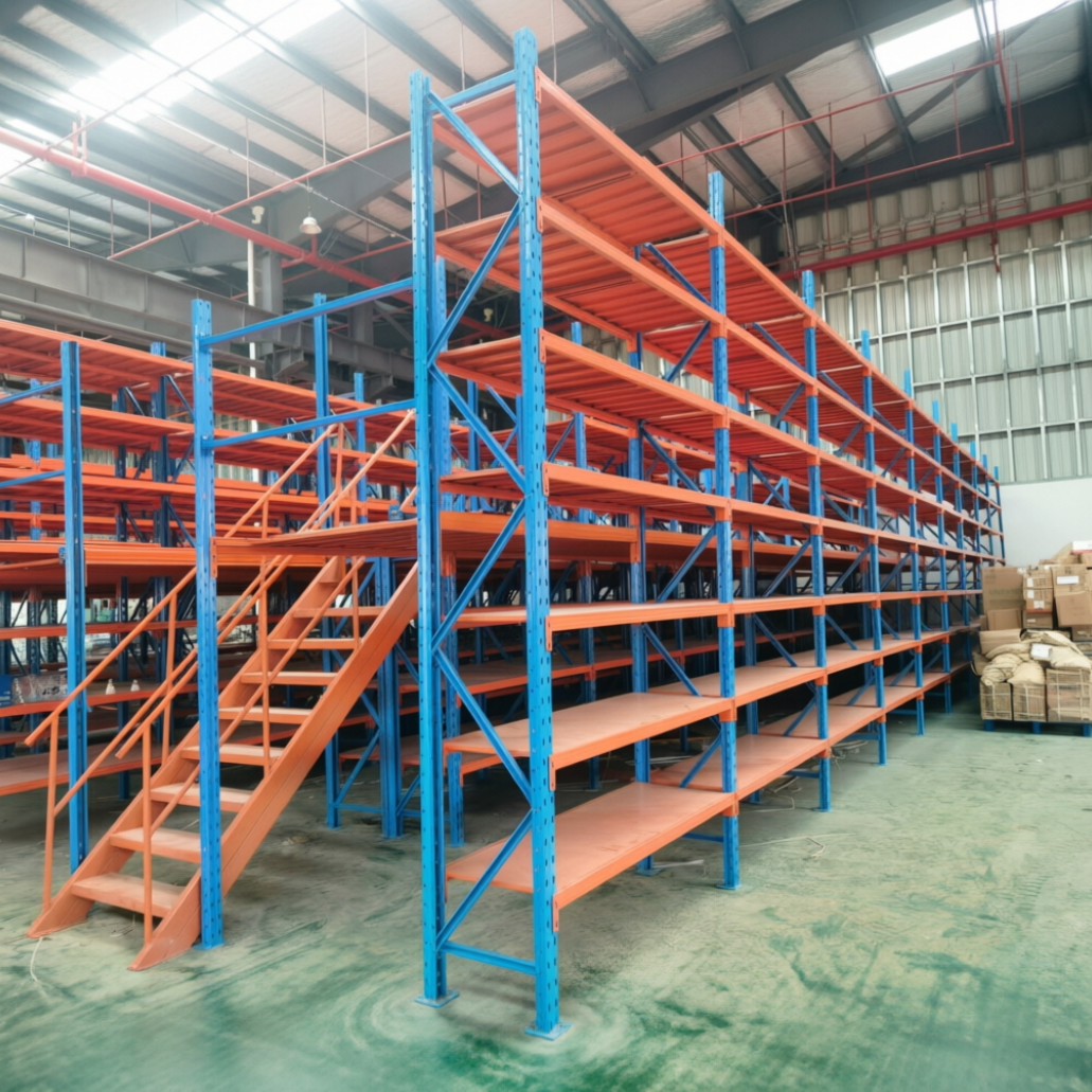 Competitive Price Heavy Duty Steel Mezzanine Floor Rack System Warehouse Loft Platform Storage Shelf with Pallet Racking