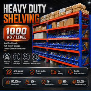 1000KG 5-Tier Industrial Warehouse Rack with Steel Panels