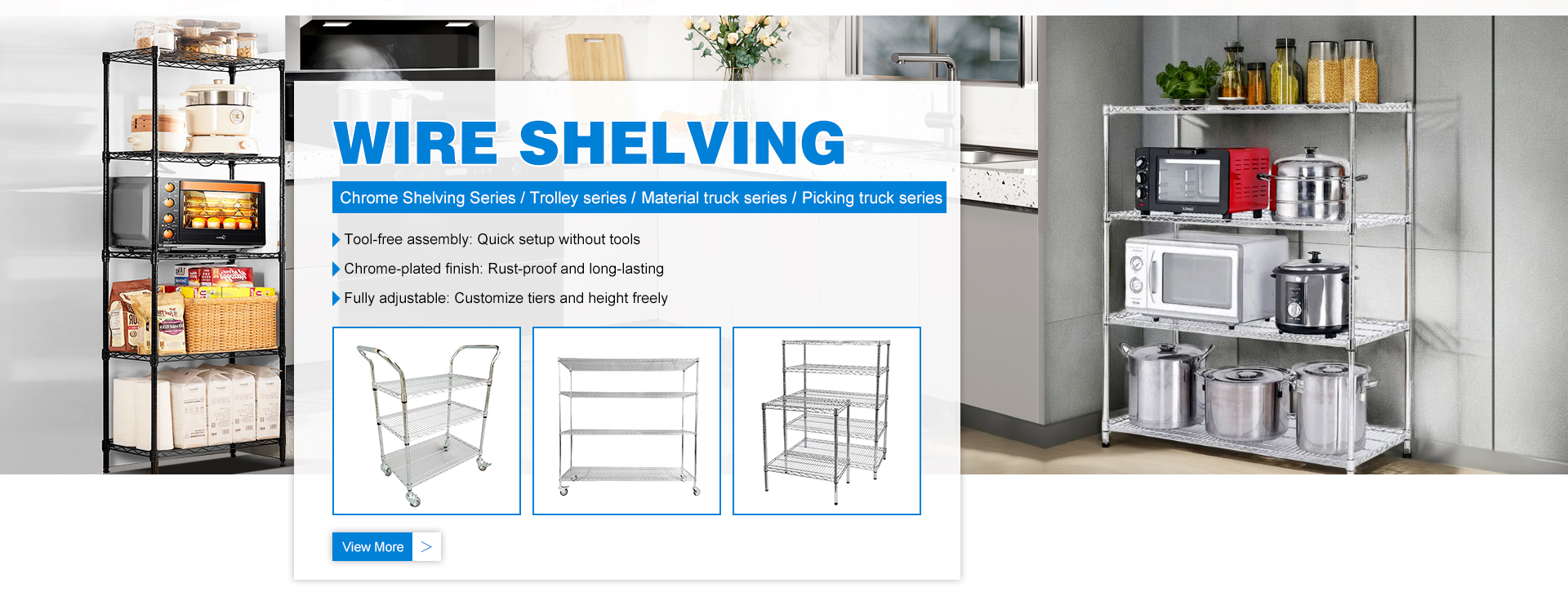 Wholesale Adjustable Wire Shelving Picking Cart Raw Materials Storage Rack
