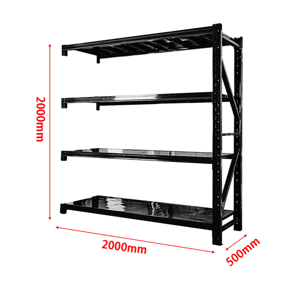 Heavy Duty Powder Coated Metal Warehouse Storage Rack Shelf, 300kg,500kg Capacity, Steel &amp; Iron Construction for Garages