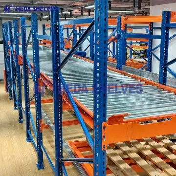 Gravity flow pallet racking with FIFO stock rotation