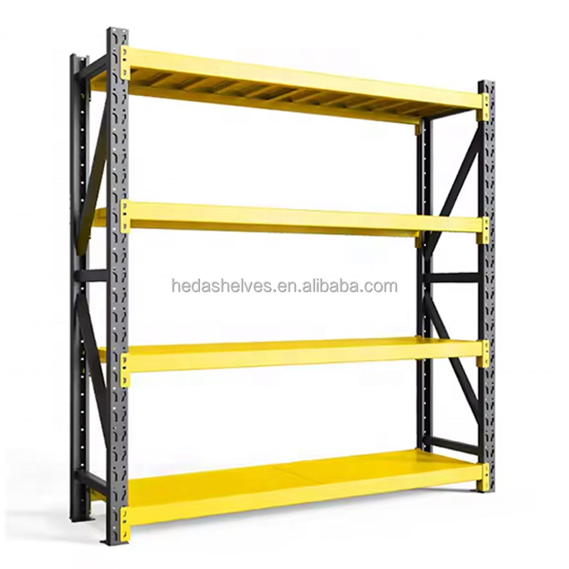 Heda Manufacturer Metal Storage Shelves Heavy Duty Adjustable Steel Garage Shelving Long Span Industrial Warehouse Racks