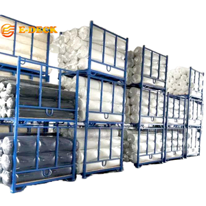 Heavy duty double stacking pallet rack fabric storage