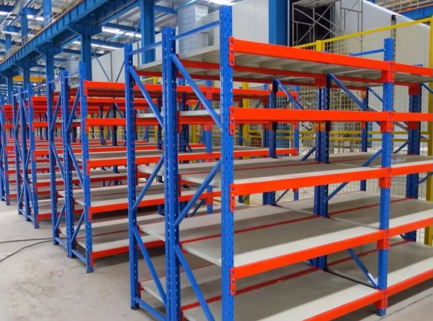 Heavy Duty Adjustable Supermarket Rack Industrial Shelving Steel Storage Racks 5 Shelves Wall Mount