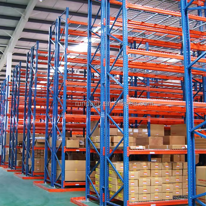 High-Bay Heavy-Duty Beam-Type Cold-Rolled Steel Adjustable Mobile Thickened Narrow Aisle Warehouse Shelving for Inventory