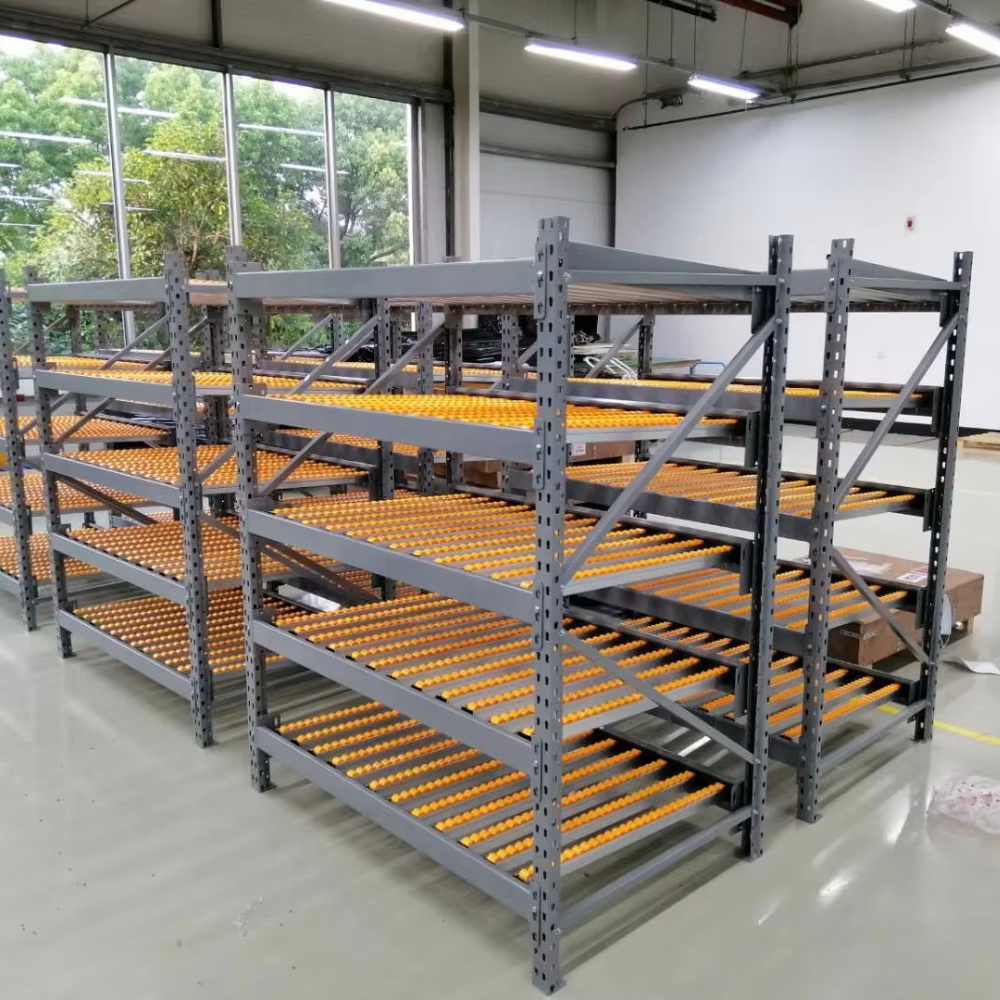 Customized Gravity Pallet Flow Rack Shelf Heavy Duty Selective Rack Steel Carton Rack