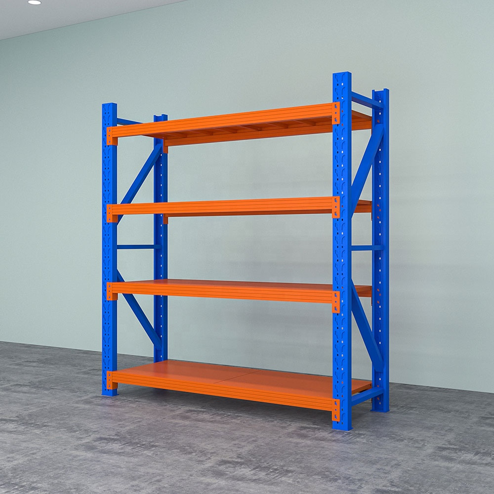 Storage Shelving System 4 Layer Stackable Heavy Duty Sturdy Iron/Steel Frame Powder Coated Large Capacity Garage Rack Rack