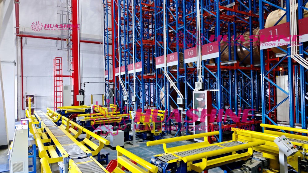 HUASHINE INTELLIGENT Warehouse Automatic Storage Racking ASRS System Chemical Nylon, Carbon Black Industry