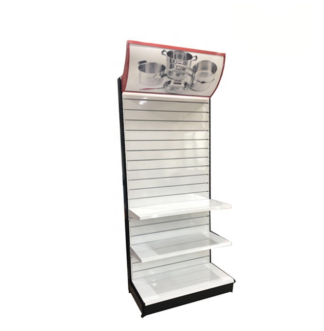 2019 New Design Slatwall Display Shelving/Slatwall Gondola Shelf/Slatwall Gondola Shelving