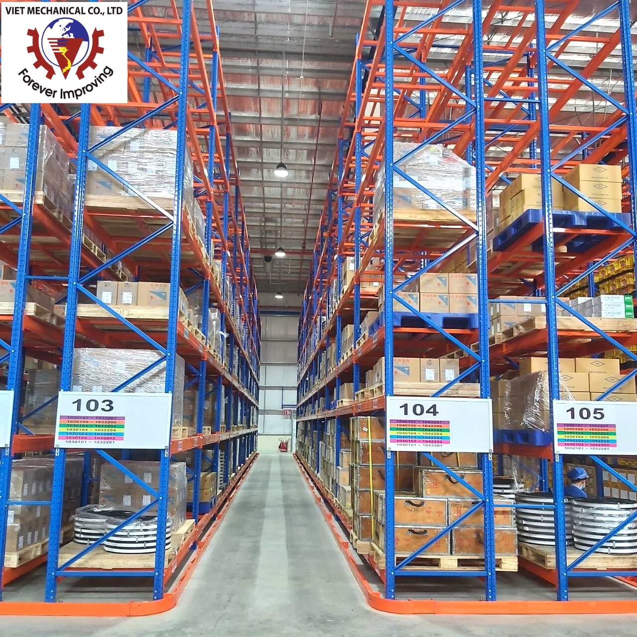 Forklift In Narrow Aisle