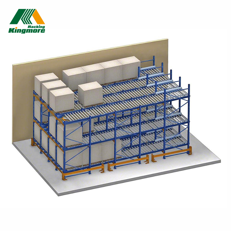 Automated Carton Flow Gravity Racking FIFO Steel Roller Warehouse Storage System Heavy Duty Pallet Live Rack
