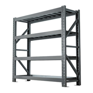 4-Tier Black Detachable Steel Storage Rack Shelf