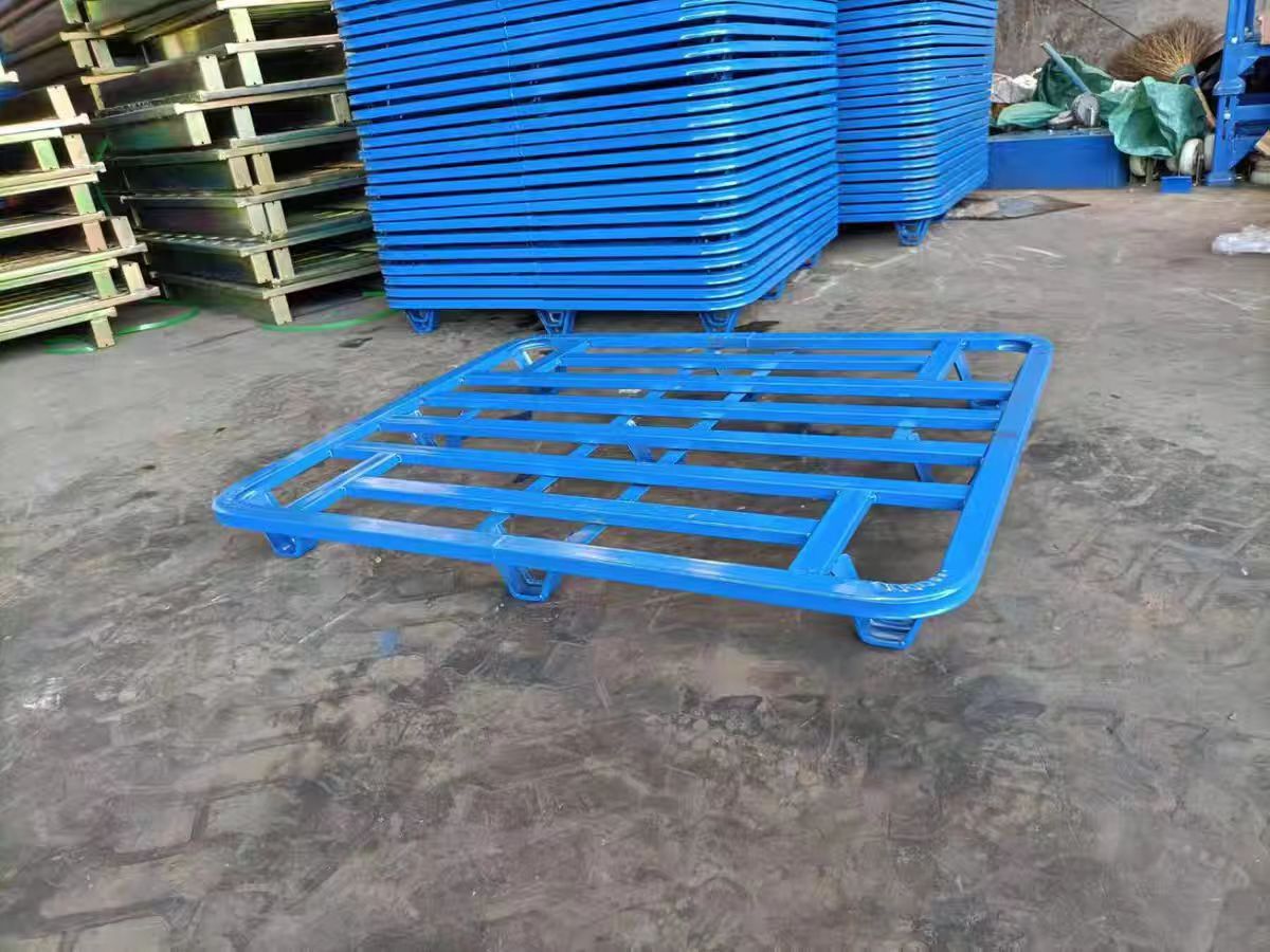 Heavy-Duty Single-Faced Steel Metal Euro Pallet Racking System Durable 4-Way Steel Pallet Warehouse Storage Solution